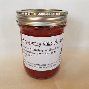 Jar of Strawberry Rhubarb Jam by Sweet Belly Farm