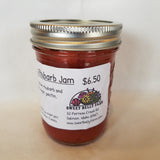 Jar of Strawberry Rhubarb Jam by Sweet Belly Farm